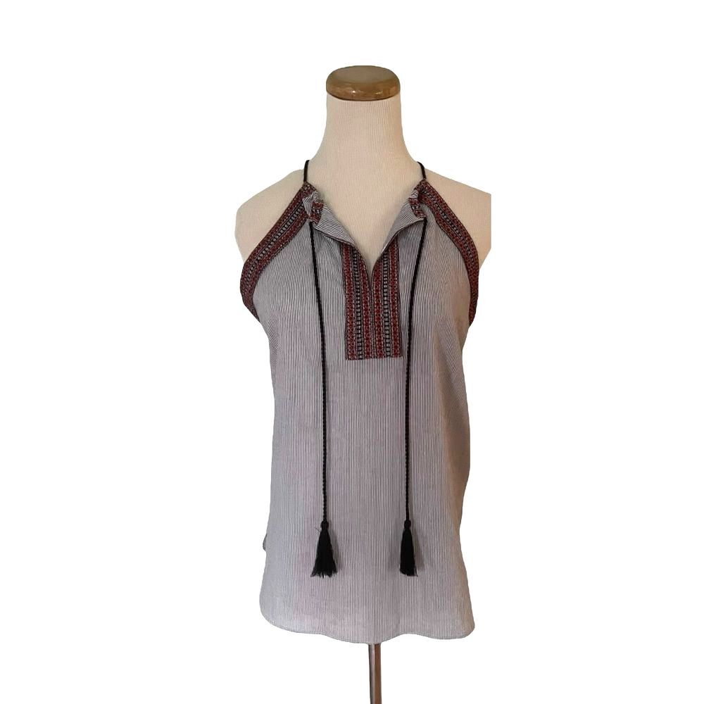 🆕 [Ann Taylor LOFT] Striped Halter Tassel Top XSP